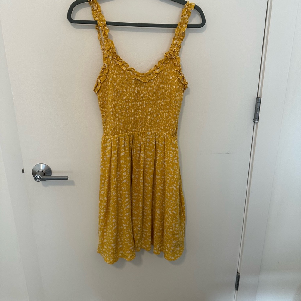 Lulu's Yellow Floral Mini Dress